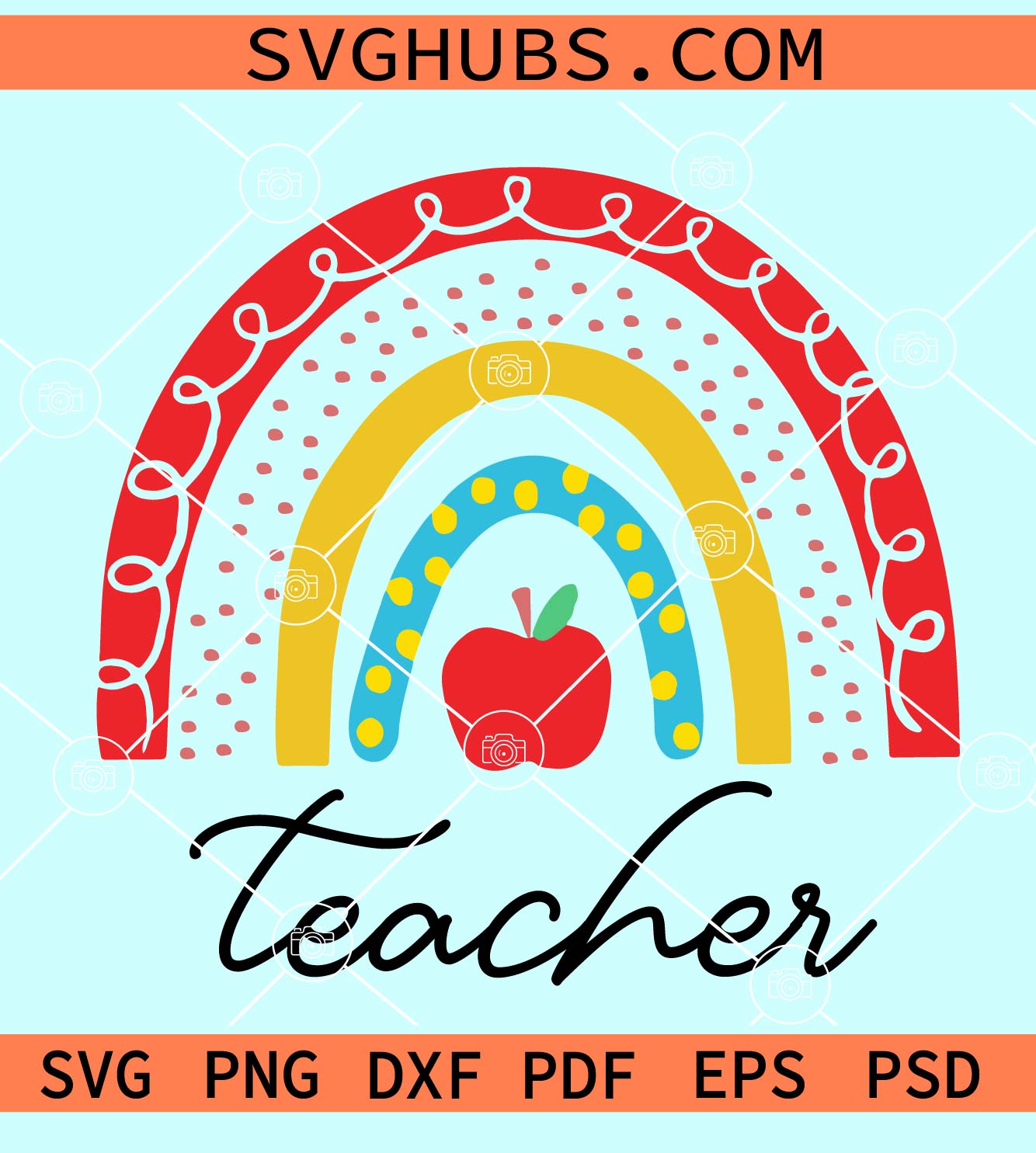 Teacher Rainbow Svg File Teacher Life Rainbow Svg Boho Rainbow