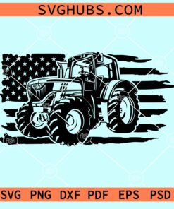 Tractor American flag svg
