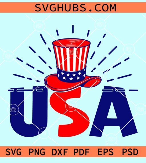 USA Flag Uncle Sam Hat svg