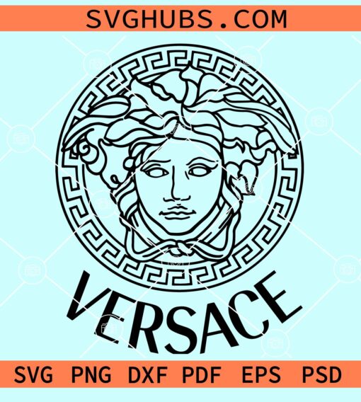 Versace logo svg, Medusa head svg, Circle Greek Key Frame Svg, Greek ...