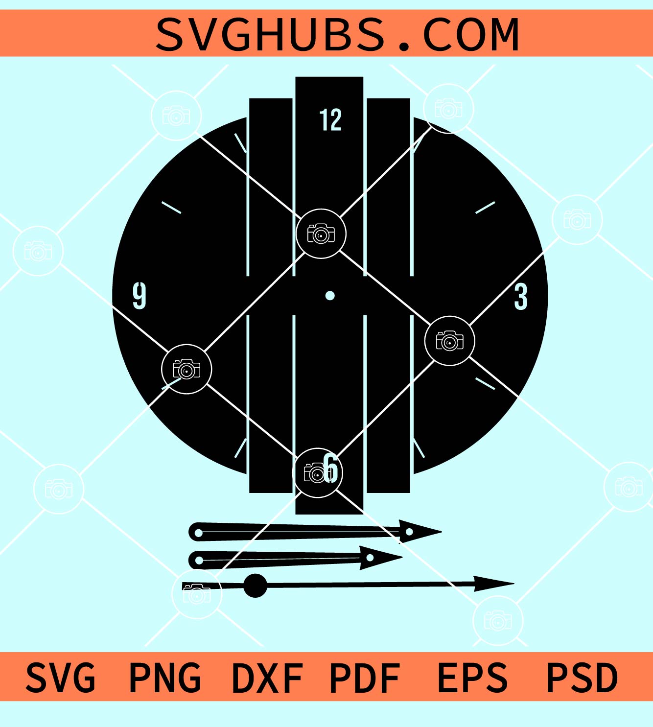 Clock Face Svg, Clock Face Template Dxf, Clock Face Png, Clock