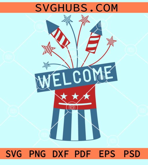 Welcome 4th of July Firecrackers svg