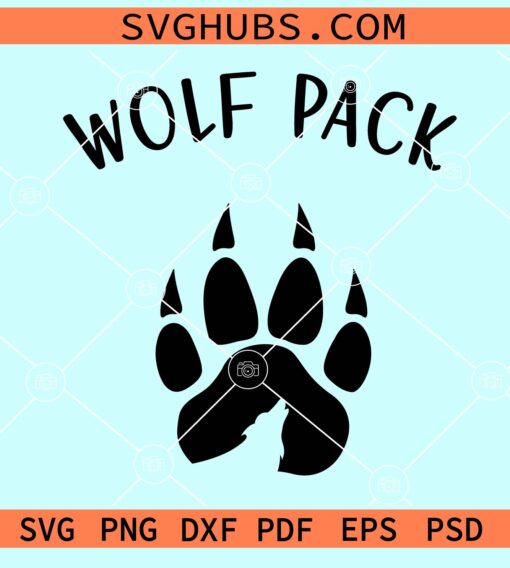 Wolf Pack SVG, Wolf paw print svg, Wolf pack png, Wolf Paw Print and Wolf svg, howling wolf svg