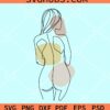 Woman body continuous line art svg