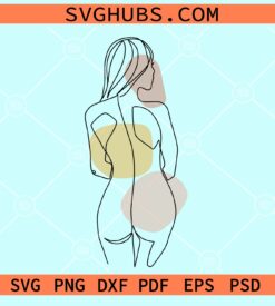 Woman body continuous line art svg
