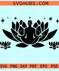 Yoga pose with Lotus Starbucks libbey glass can wrap svg