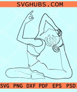 Yoga woman line art SVG