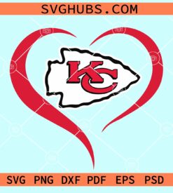 Kansas city chiefs heart svg, Kansas city chiefs svg, KC Chiefs Logo SVG, Mahomes SVG
