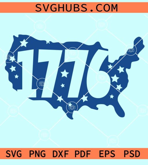 1776 US map outline svg