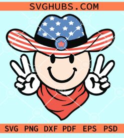 4th of July smiley cowboy svg