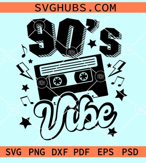 90's vibe cassette tape svg