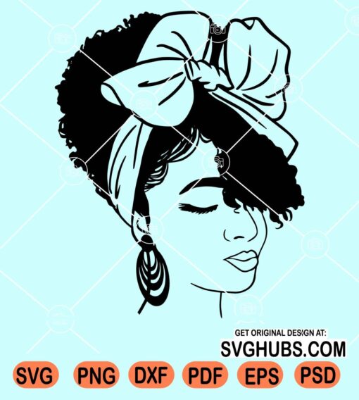 Afro woman face with turban svg