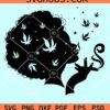 Afro woman smoking a blunt svg