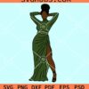 Afro woman with green dress svg