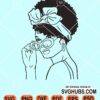 Afro woman with turban and sunglasses svg