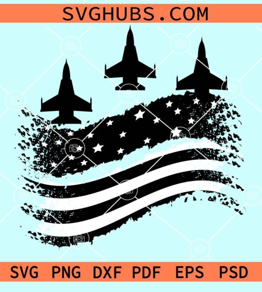 Air Force fighter Jets US flag svg