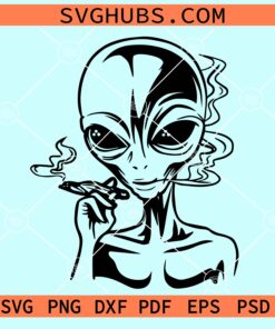 Alien smoking a joint svg