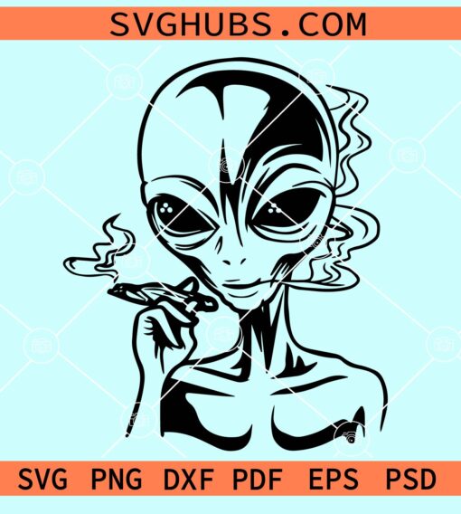 Alien smoking a joint svg