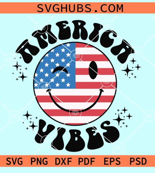 America Vibes Smiley svg