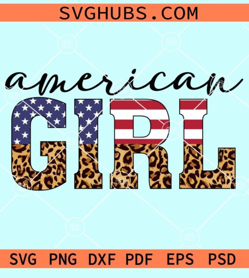 American girl half leopard print svg