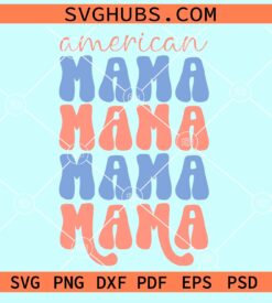 American mama retro stacked svg