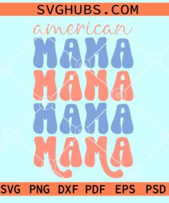 American mama retro stacked svg