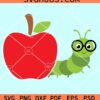 Apple and worm svg