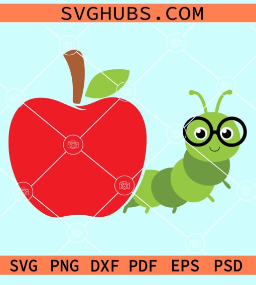 Apple and worm svg