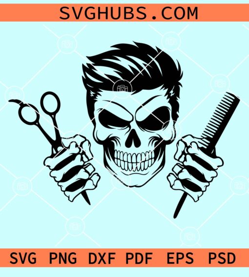 Barber skull svg