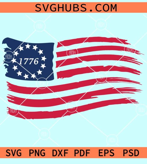 Betsy Ross 1776 13 Stars American Flag svg