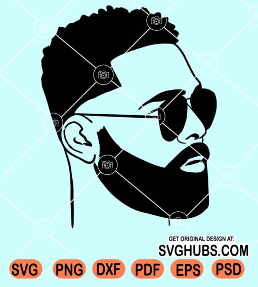 Black man face svg