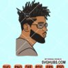 Black man with locs and sunglasses svg