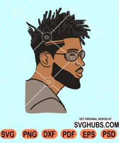 Black man with locs and sunglasses svg