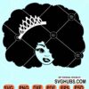 Black woman face with crown svg