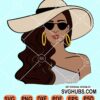 Black woman with hat and sunglasses svg