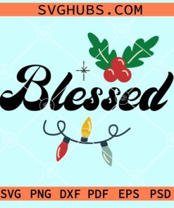 Blessed with christmas lights svg