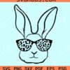Bunny with leopard print sunglasses svg