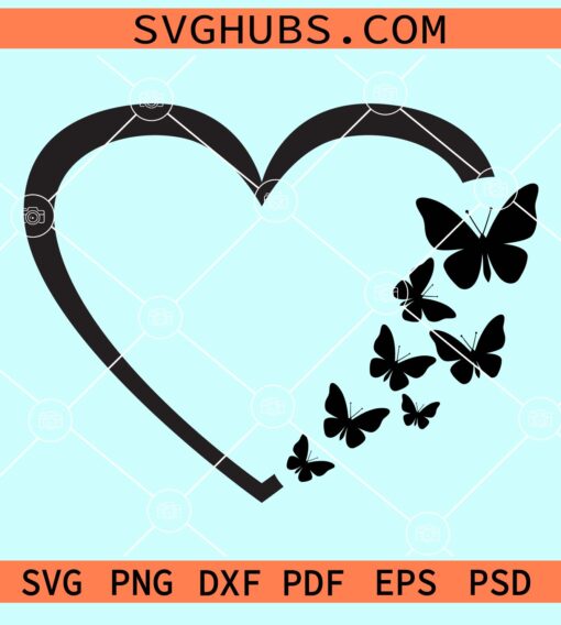 Butterfly heart svg