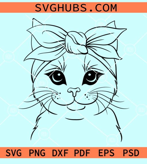 Cat with bandana svg