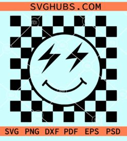 Checkered Pattern Smiley Face svg