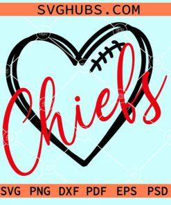 Chiefs football heart svg