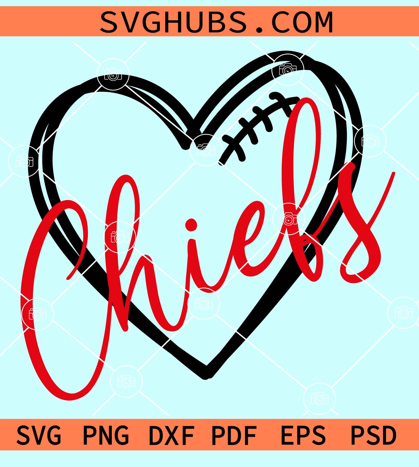 Chiefs Love Heart SVG PNG