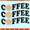 Coffee wavy stacked with daisy smiley svg