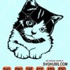 Cute peeking cat svg