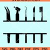 Dentist tools split monogram svg
