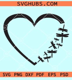Dragonfly heart svg