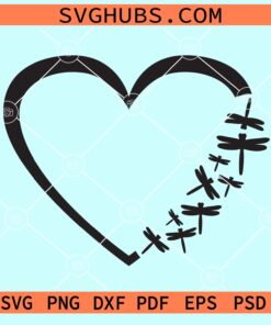 Dragonfly heart svg