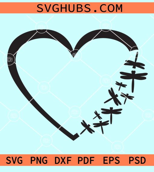 Dragonfly heart svg