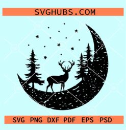 Elk on moon svg