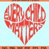 Every child matters wavy text heart shape svg